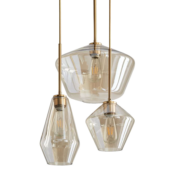 Smoke Gray Bucket Glass Lamp