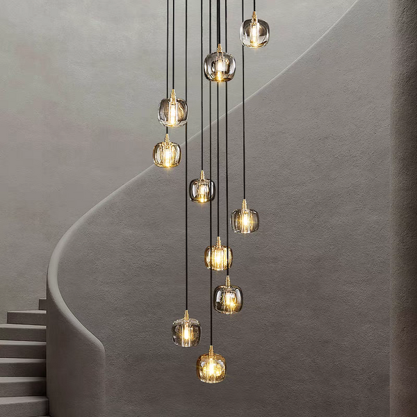 Copper Square Crystal Chandelier