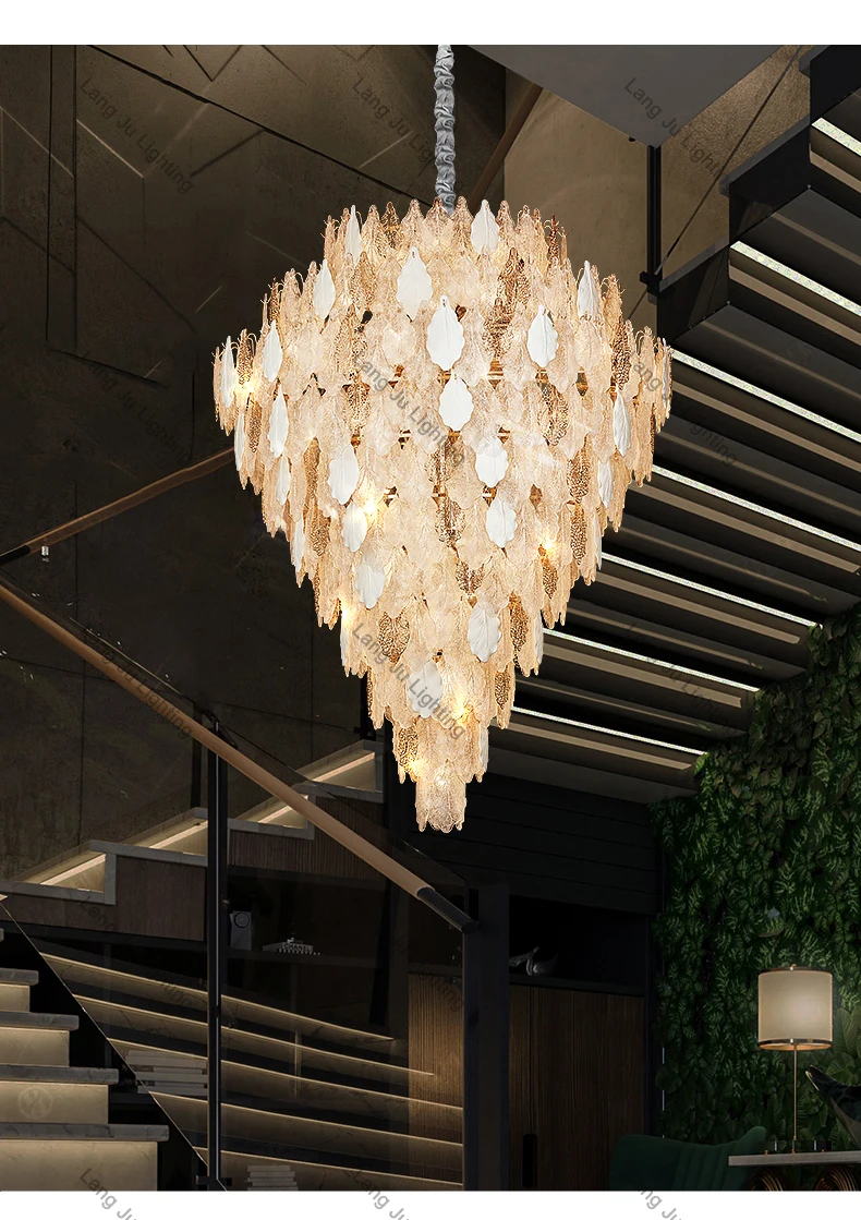 Modern Ceramic Leaf Chandelier