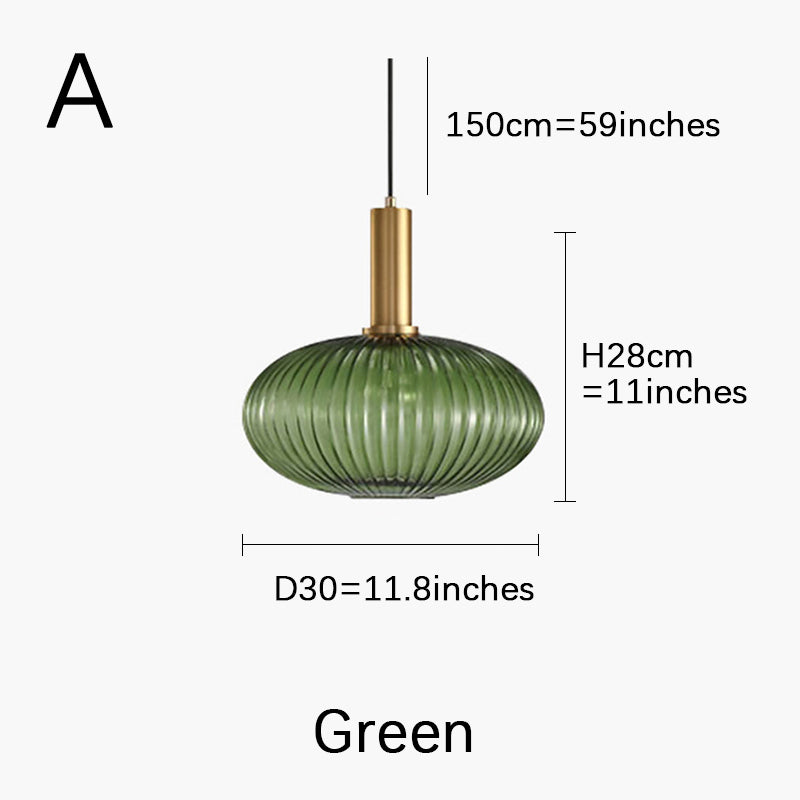 Colorful Striped Glass Pendant Light