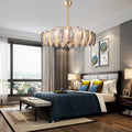 Glass Feather Fan Chandelier