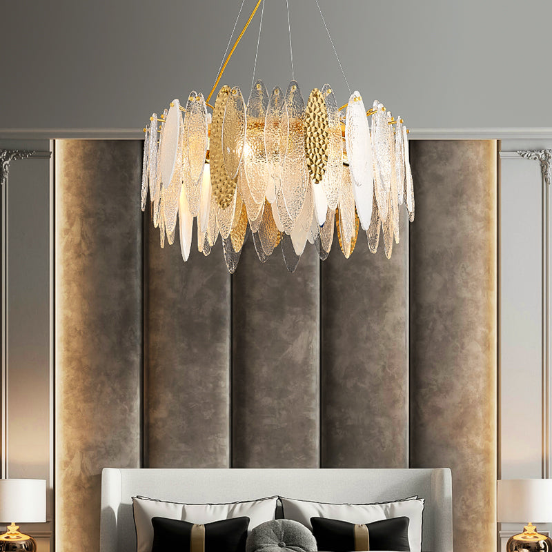 Luxury Steel Glass Chandelier