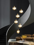 Copper Square Crystal Chandelier