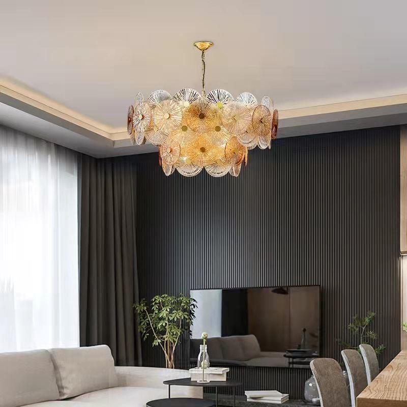 Amber Round Glass Chandelier