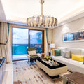 Glass Feather Fan Chandelier