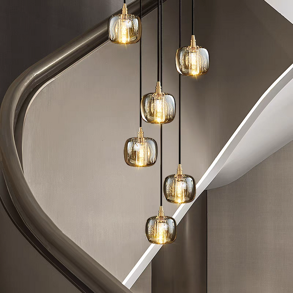Copper Square Crystal Chandelier