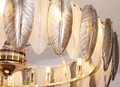 Glass Feather Fan Chandelier