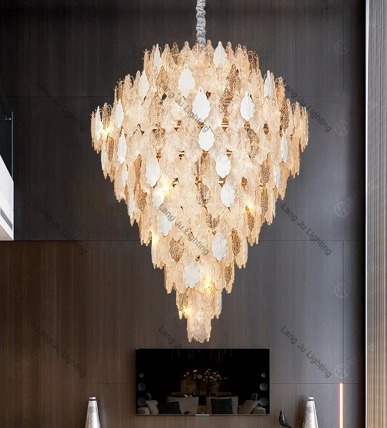 Modern Ceramic Leaf Chandelier