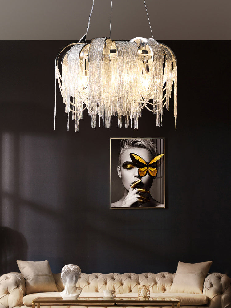 Flower Aluminum Chain Chandelier