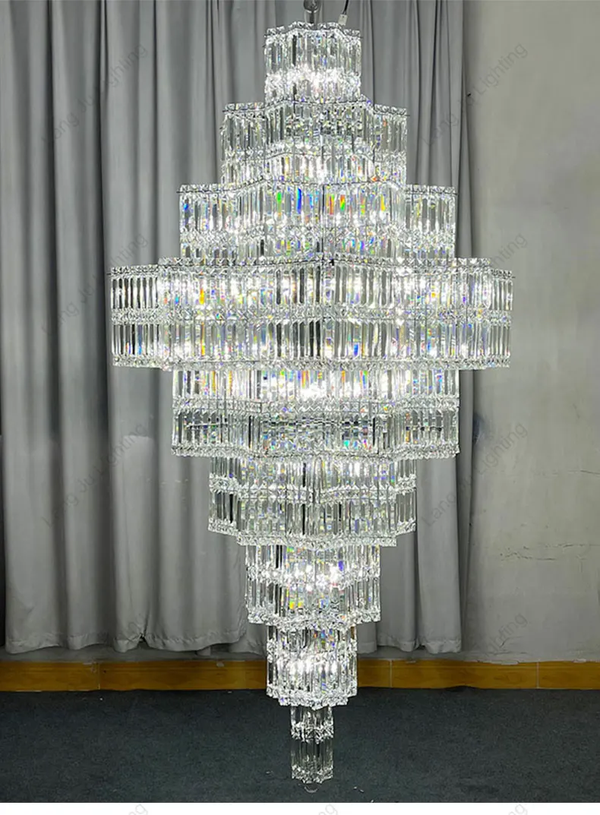 Octagonal High Ceiling Chandelier