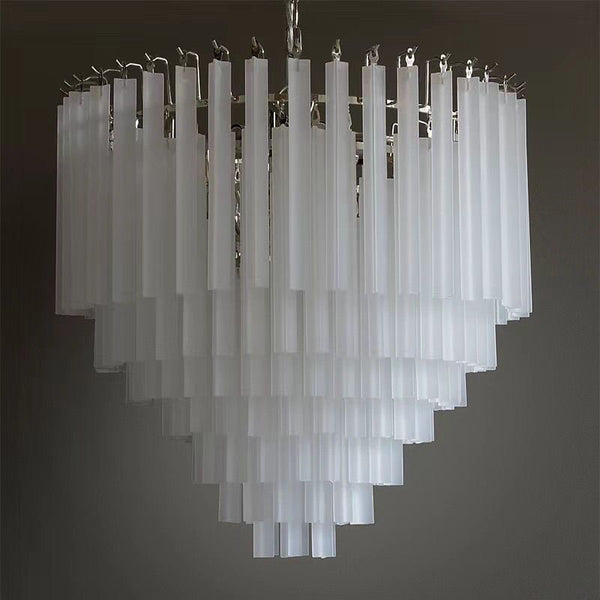 Chrome Triangular Rod Chandelier