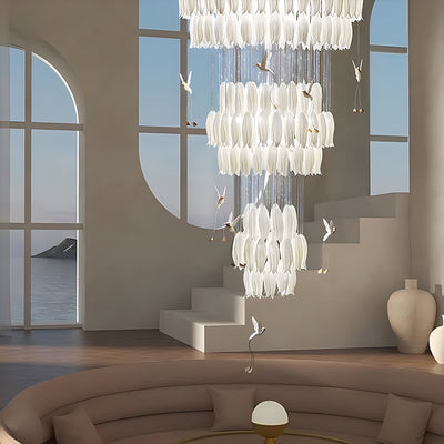 Ceramic Bird/Tulip Pendant Light